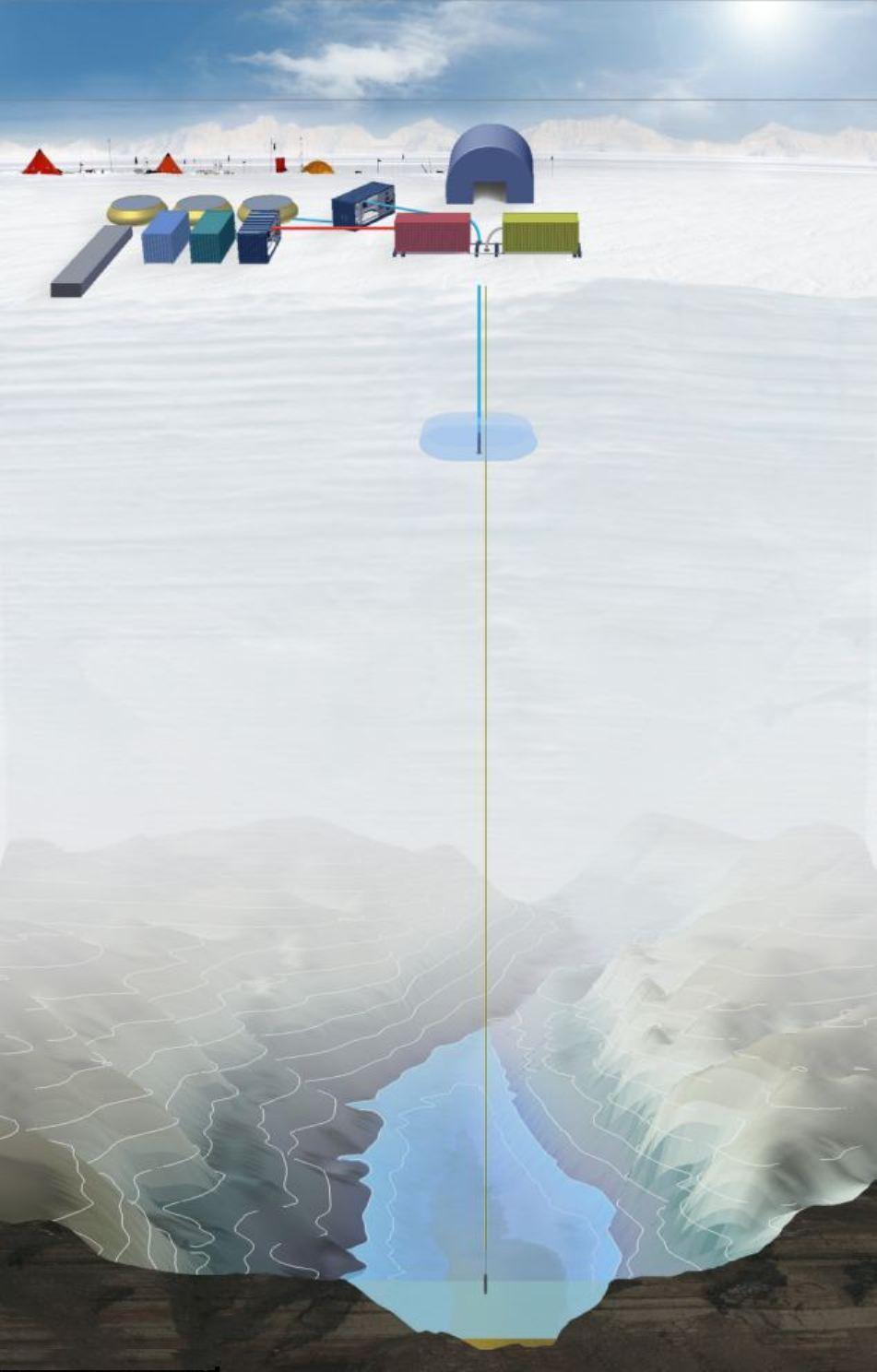 Озеро подо льдом в Антарктиде